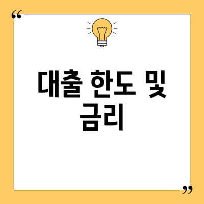 대출 한도 및 금리