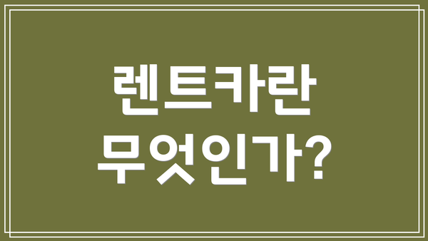 렌트카란 무엇인가?