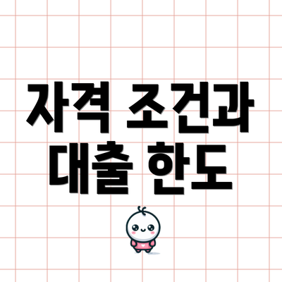 자격 조건과 대출 한도