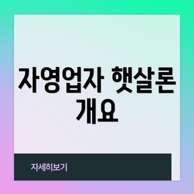 자영업자 햇살론 개요
