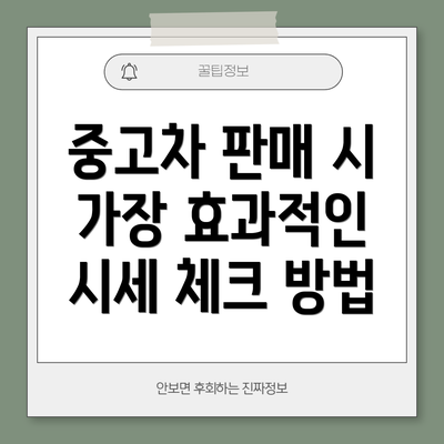 중고차 판매 시 가장 효과적인 시세 체크 방법