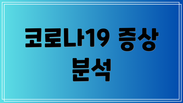 코로나19 증상 분석