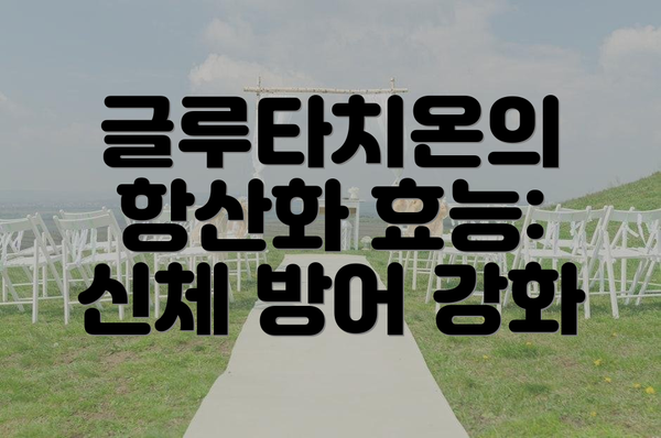 글루타치온의 항산화 효능: 신체 방어 강화