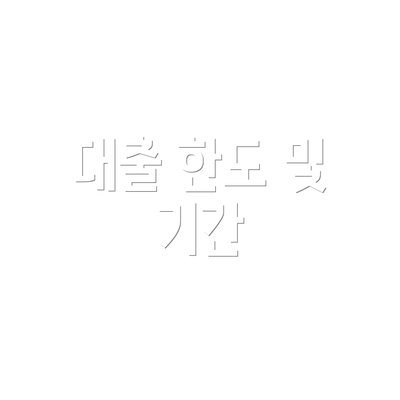 대출 한도 및 기간