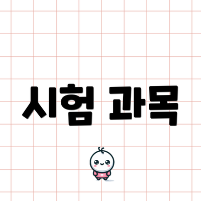 시험 과목