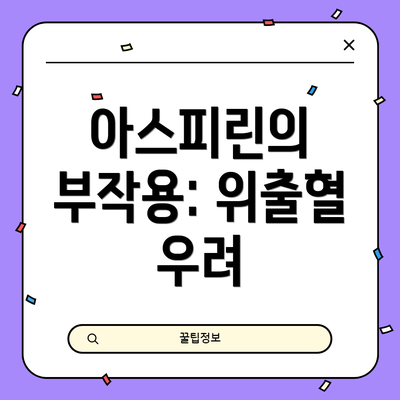 아스피린의 부작용: 위출혈 우려