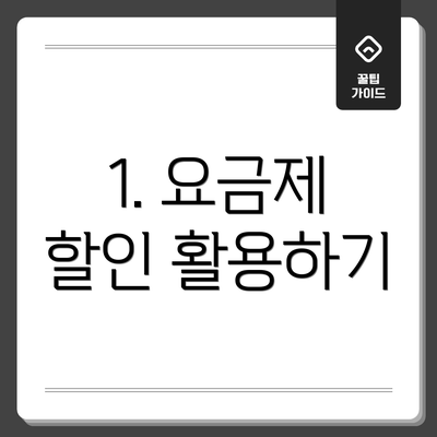 1. 요금제 할인 활용하기