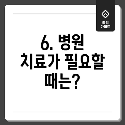 6. 병원 치료가 필요할 때는?