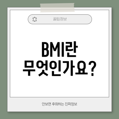 BMI란 무엇인가요?