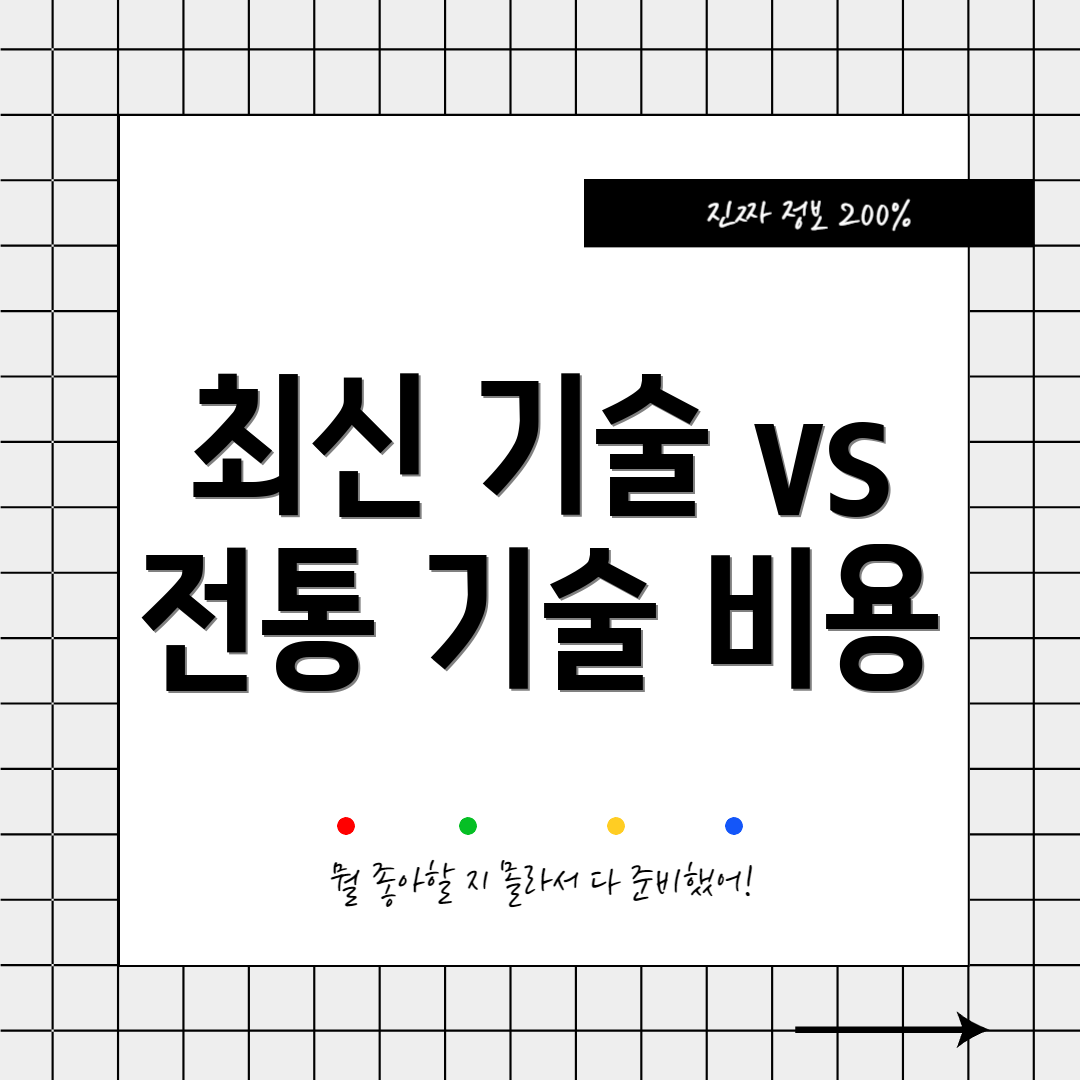 최신 기술 vs 전통 기술 비용