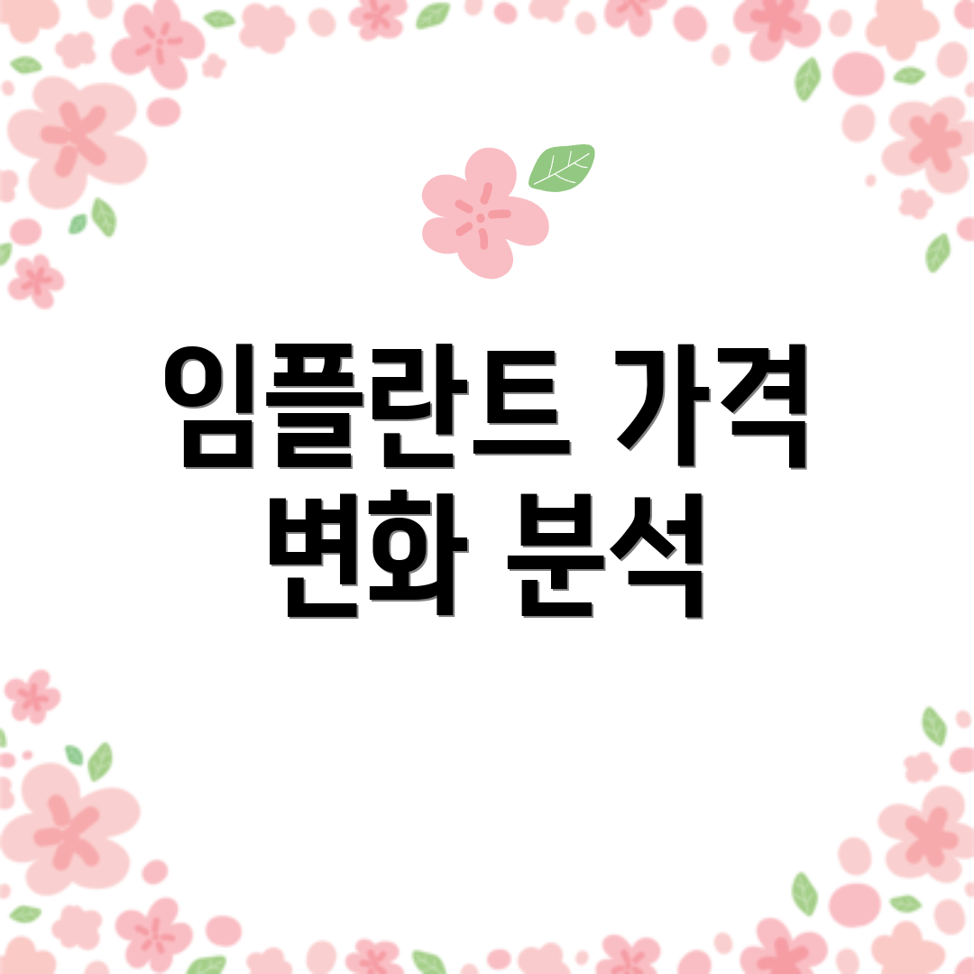 임플란트 가격 변화 분석