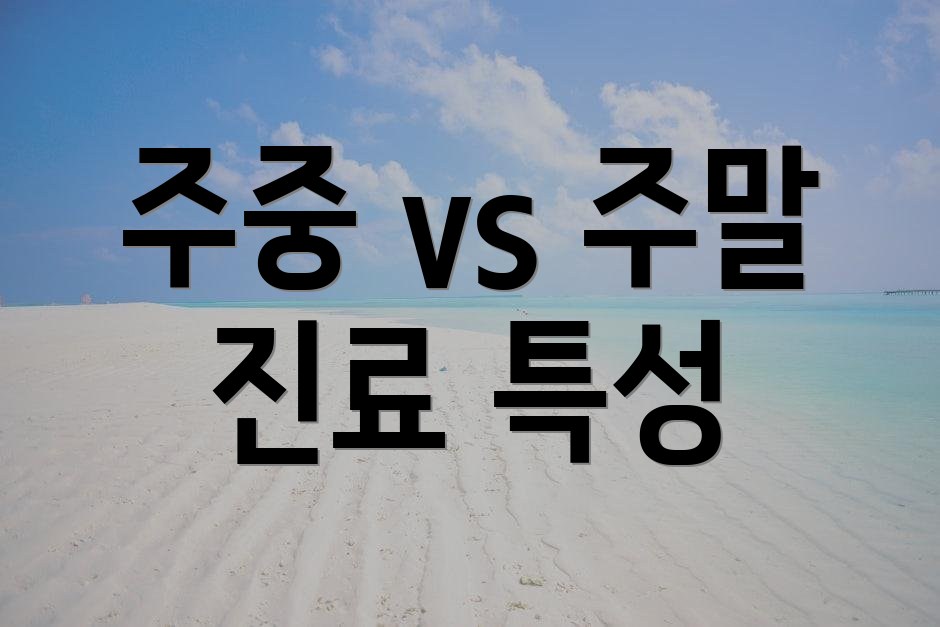 주중 vs 주말 진료 특성