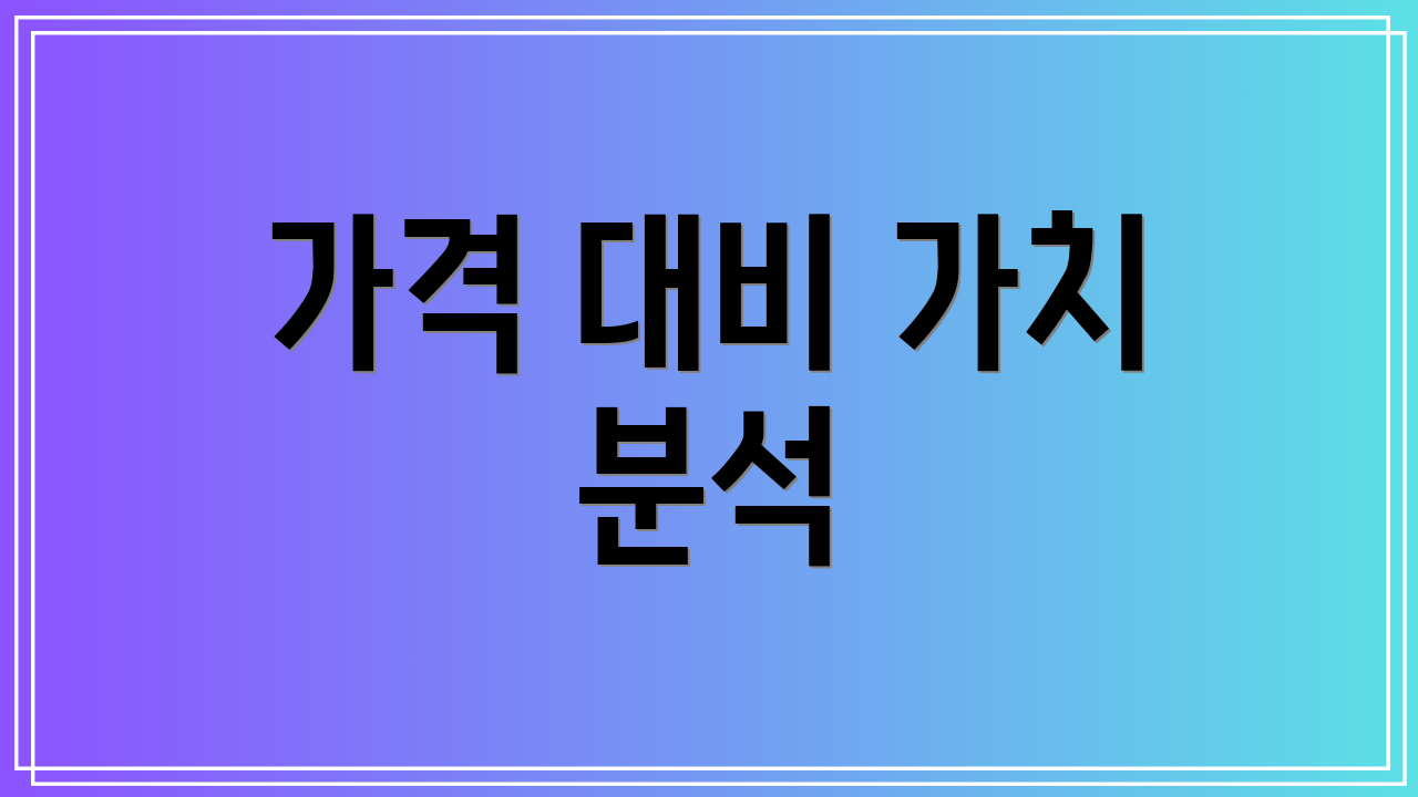 가격 대비 가치 분석