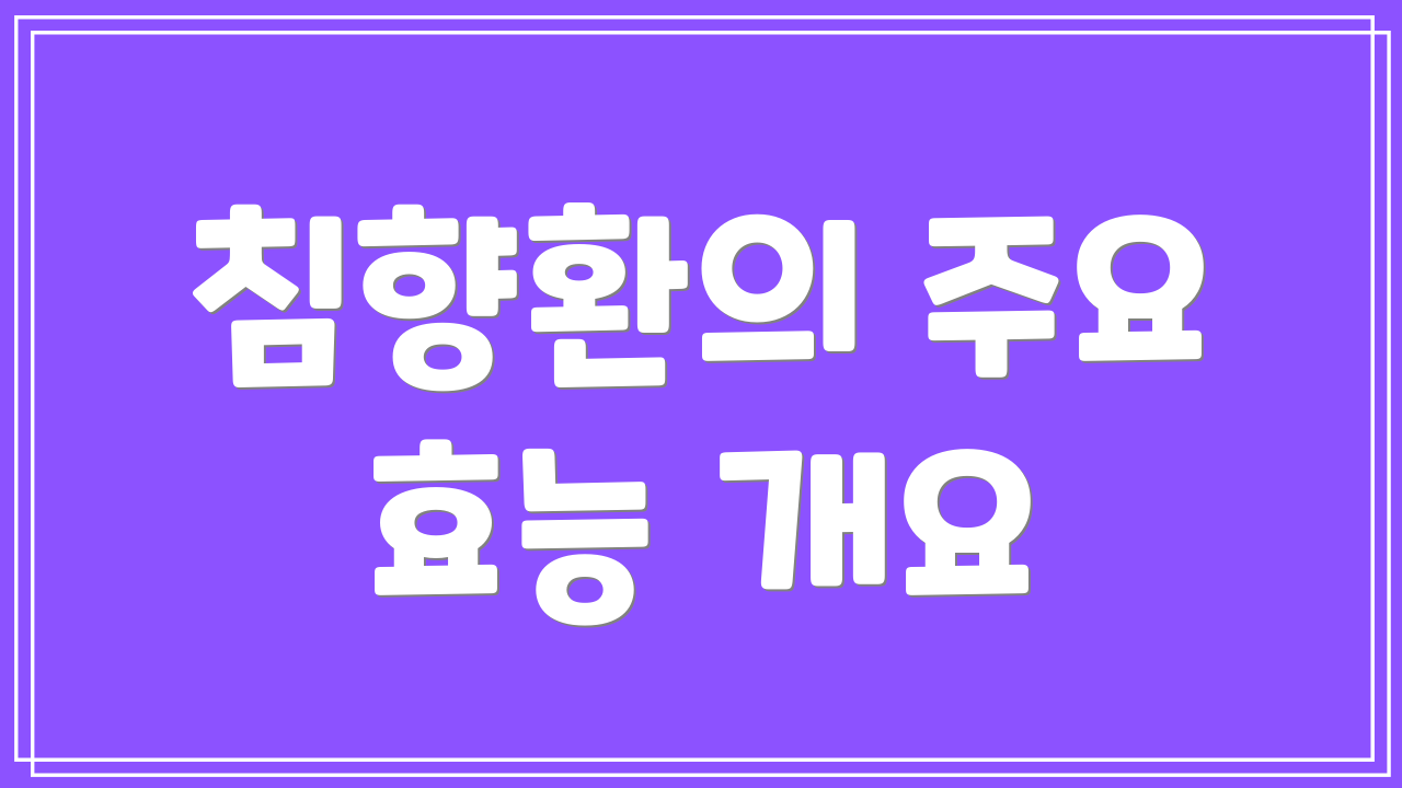 침향환의 주요 효능 개요