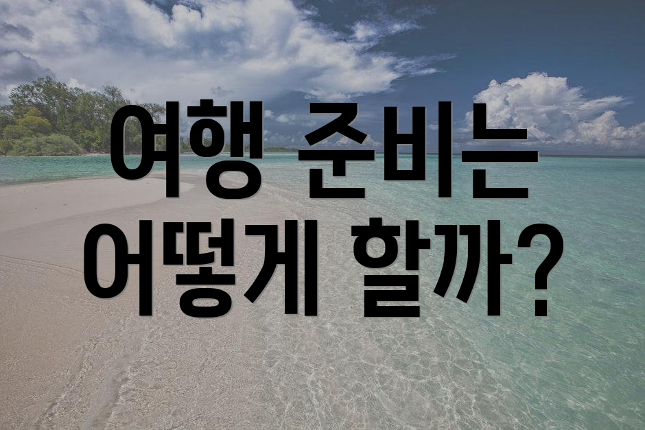 여행 준비는 어떻게 할까?