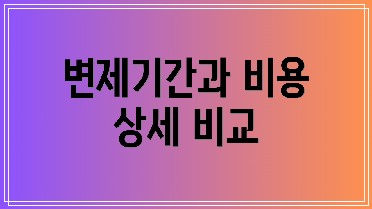 변제기간과 비용 상세 비교