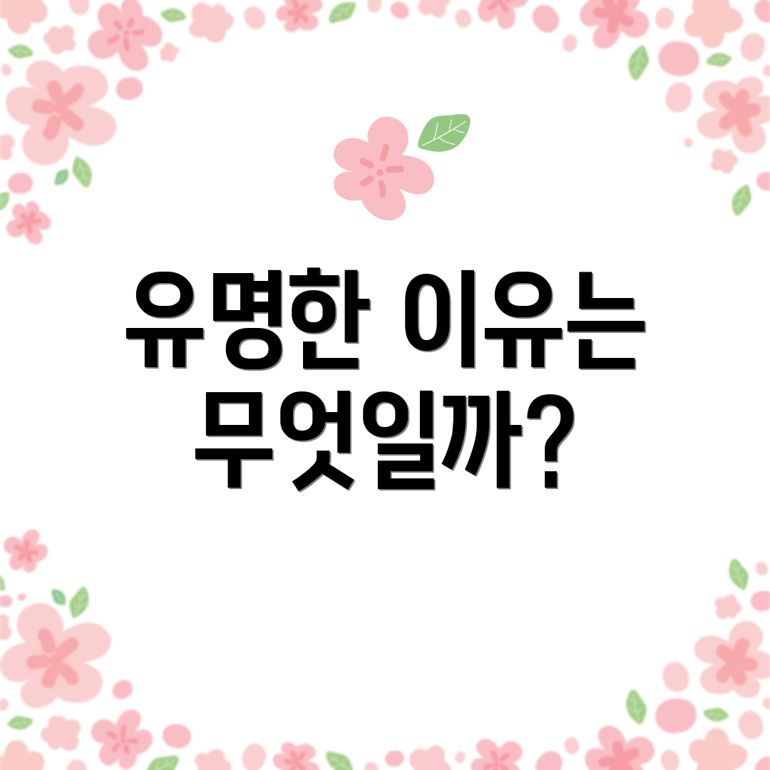 유명한 이유는 무엇일까?