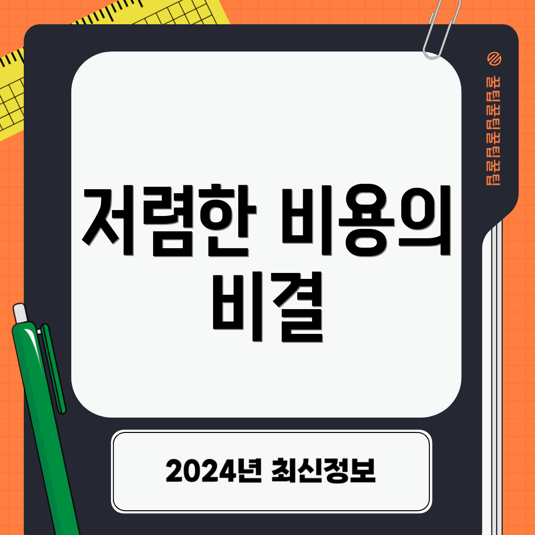 저렴한 비용의 비결