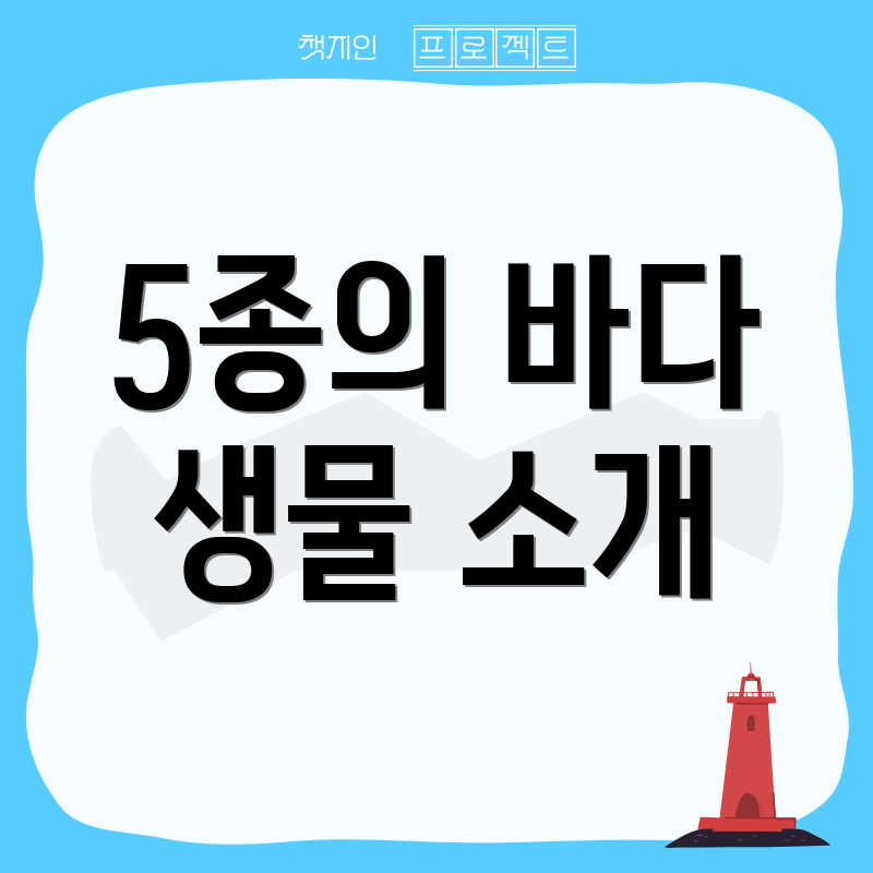 5종의 바다 생물 소개