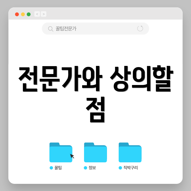 전문가와 상의할 점