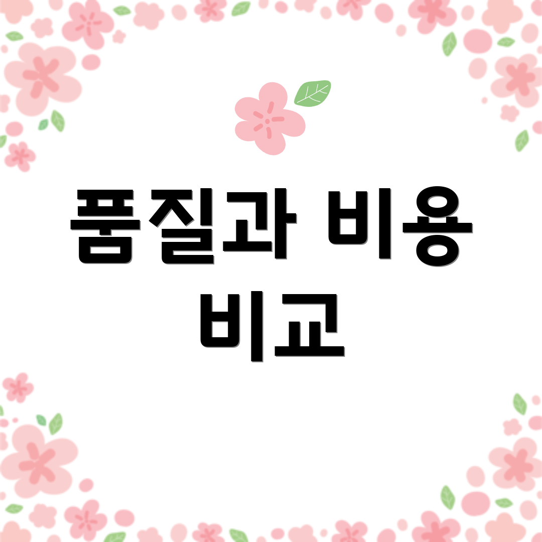 품질과 비용 비교