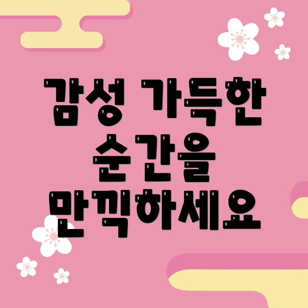 감성 가득한 순간을 만끽하세요
