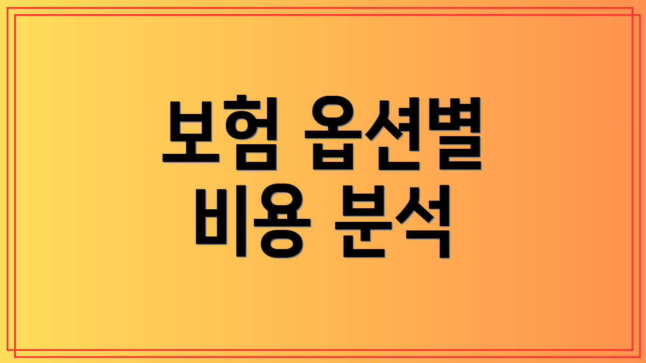 보험 옵션별 비용 분석