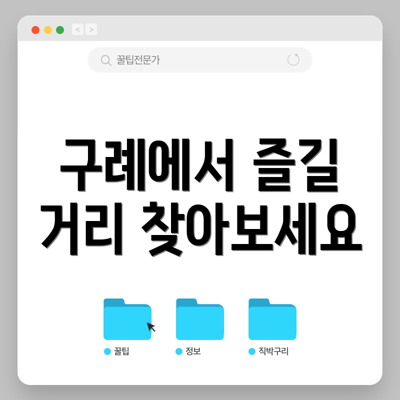 구례에서 즐길 거리 찾아보세요