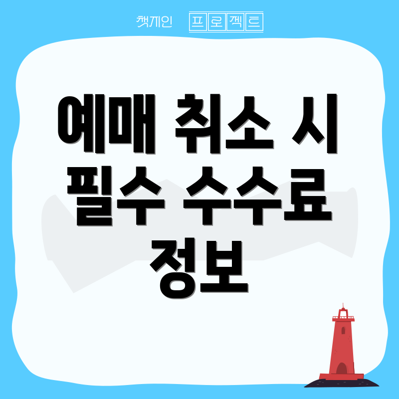 예매 취소 시 필수 수수료 정보