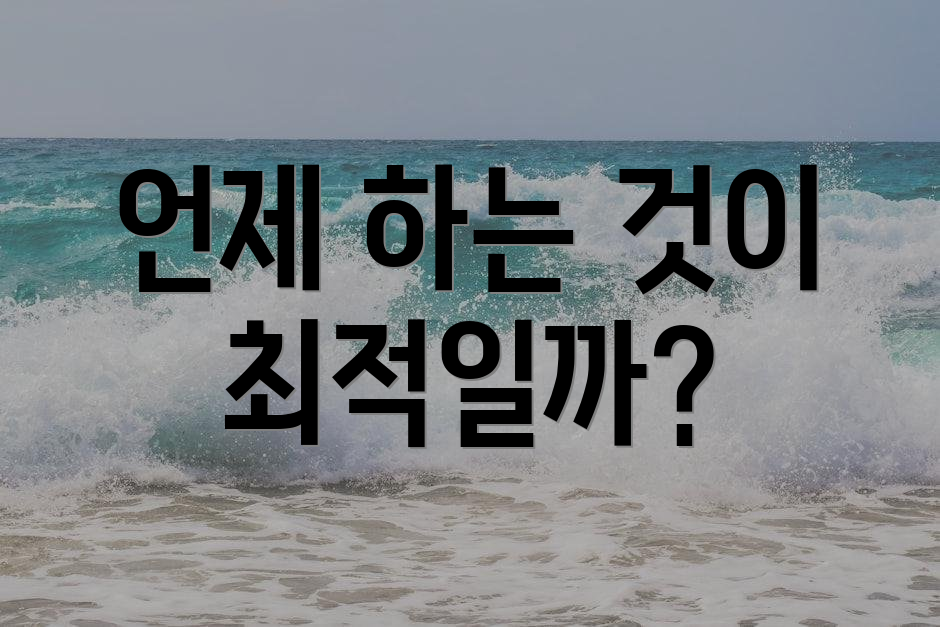 언제 하는 것이 최적일까?
